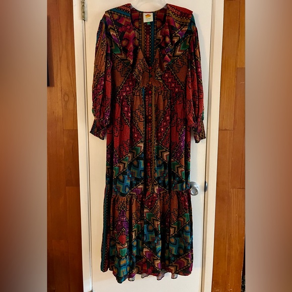 Farm Rio Yawanawa Stripes Ankle Dress - Picture 2 of 10